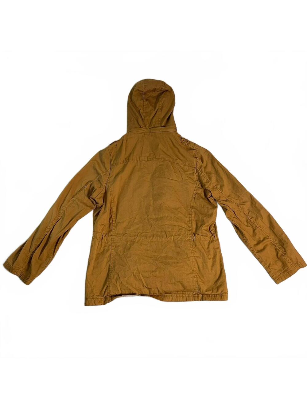 YMI Collection Hooded Utility Jacket Womens XL Brown Cotton Field Cargo Military - Picture 2 of 11